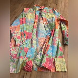 Lilly Pulitzer Multicolor Floral Button-Up Top